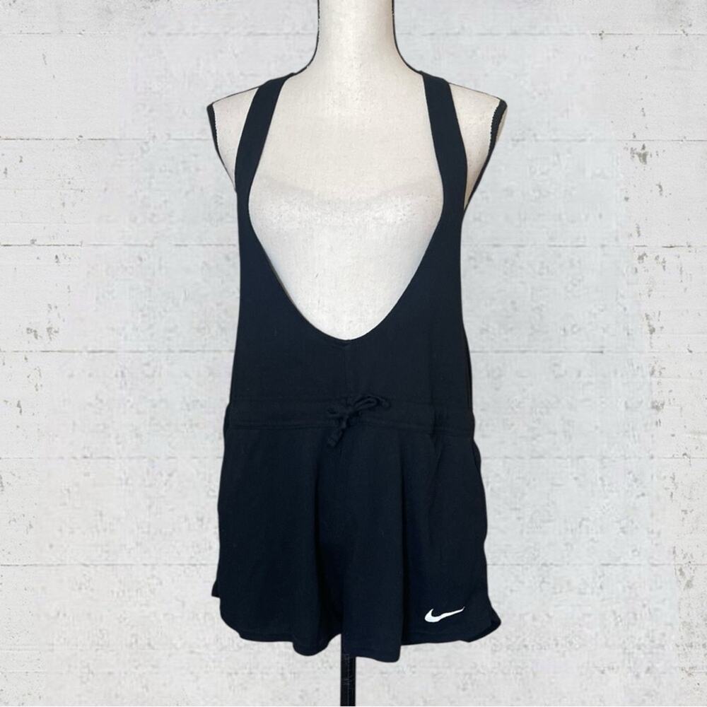 Nike Women's Prep Romper Overall Sportswear Shorts Black Large Sporty Y2K - Picture 3 of 14
